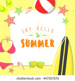 Summer beach background vector illustration