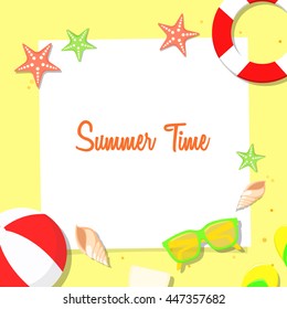Summer beach background vector illustration