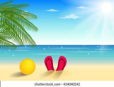 Summer beach background,vector illustration