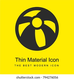 Summer beach ball for leisure time bright yellow material minimal icon or logo design