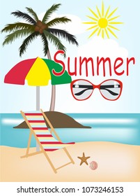 Summer beach banner