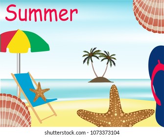 Summer beach banner