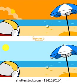 Summer beach banner