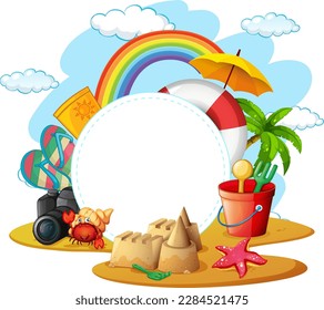 Ilustración de patrón de banners de playa de verano