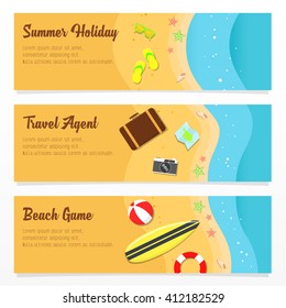 Summer Beach Banner Vector Illustration Beach Stock Vector (Royalty ...