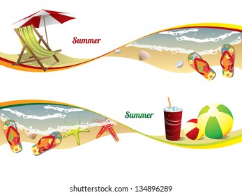 Summer beach banners