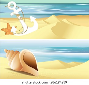 Summer beach banners