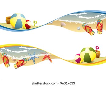 Summer beach banners