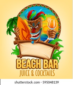 summer beach bar illustration