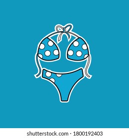 Summer Beach Bikini Icon Vector