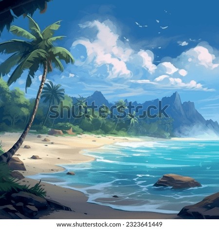 Summer beach by the sea. Abstract design. Vector graphics pattern background. Template texture for interior, packaging, wallpaper, textile, paper, interior decoration, picture.