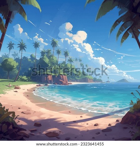 Summer beach by the sea. Abstract design. Vector graphics pattern background. Template texture for interior, packaging, wallpaper, textile, paper, interior decoration, picture.