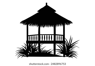 Vector Summer Beach Cabana Silhouette