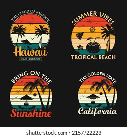 Summer Beach California Surfing T-shirt Design

