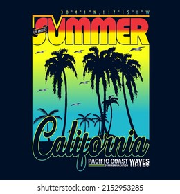 summer beach california tee typography graphic design,illustration vector art,vintage