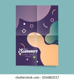 Summer beach card \ poster design. Vector illustration