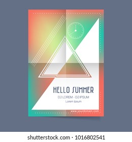 Summer beach card \ poster design. Vector illustration