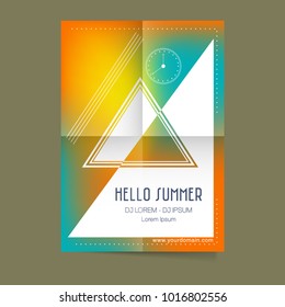 Summer beach card \ poster design. Vector illustration