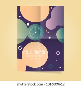 Summer beach card \ poster design. Vector illustration
