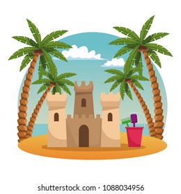 Summer and beach cartoon