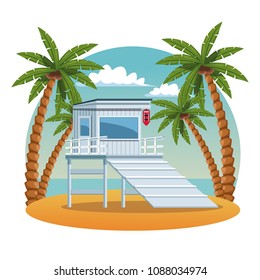 Summer and beach cartoon