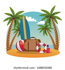 Summer and beach cartoon