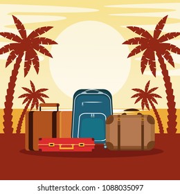 Summer and beach cartoon