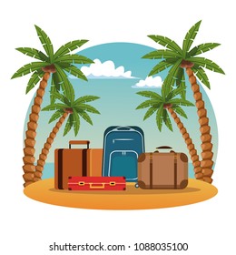 Summer and beach cartoon