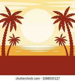 Summer and beach cartoon