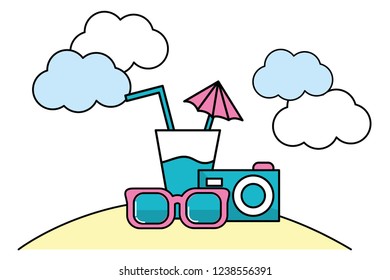 summer beach cartoon