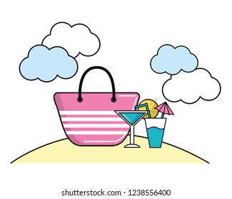 summer beach cartoon