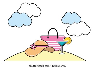 summer beach cartoon