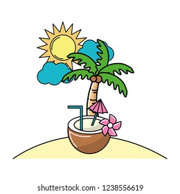 summer beach cartoon