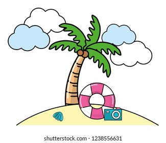 summer beach cartoon