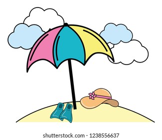 summer beach cartoon