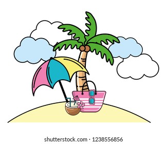 summer beach cartoon