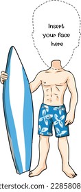 summer beach cartoon character design for you caricature