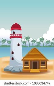 Summer and beach cartoons