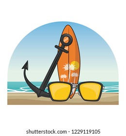 summer beach cartoons