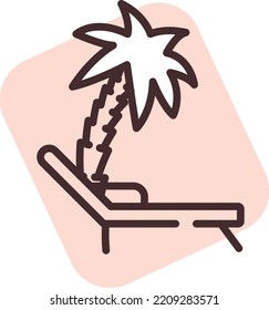 Summer beach chair, illustration, vector on white background.