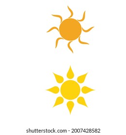 summer beach coast island, sea ocean with birds and summer sun rays logo design inspiration