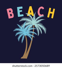 SUMMER BEACH COCONUT. BEACH ILLUSTRATION. graphic tee print design vector graphics design it's trendy graphics for t-shirt design