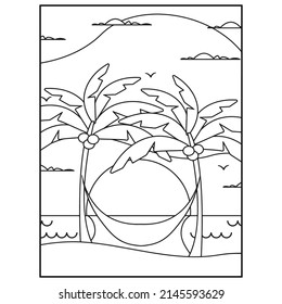 Summer Beach coloring pages for kids