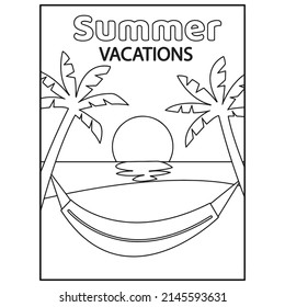 Summer Beach coloring pages for kids
