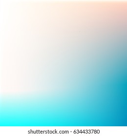 Summer beach colors abstract blurred gradient blue vector background.