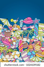 Summer and beach concept background. Vector illustration. Summer and beach concept background. Vector illustration.