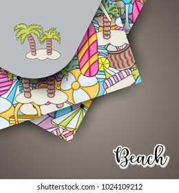 Summer and beach concept background. Vector illustration. 