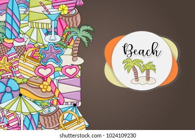 Summer and beach concept background. Vector illustration. 