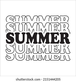 summer Beach Day Stacked design eps
