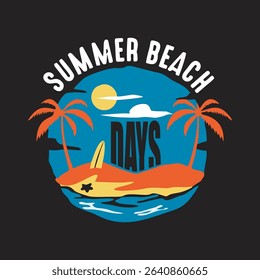 summer beach design typography vector illustration